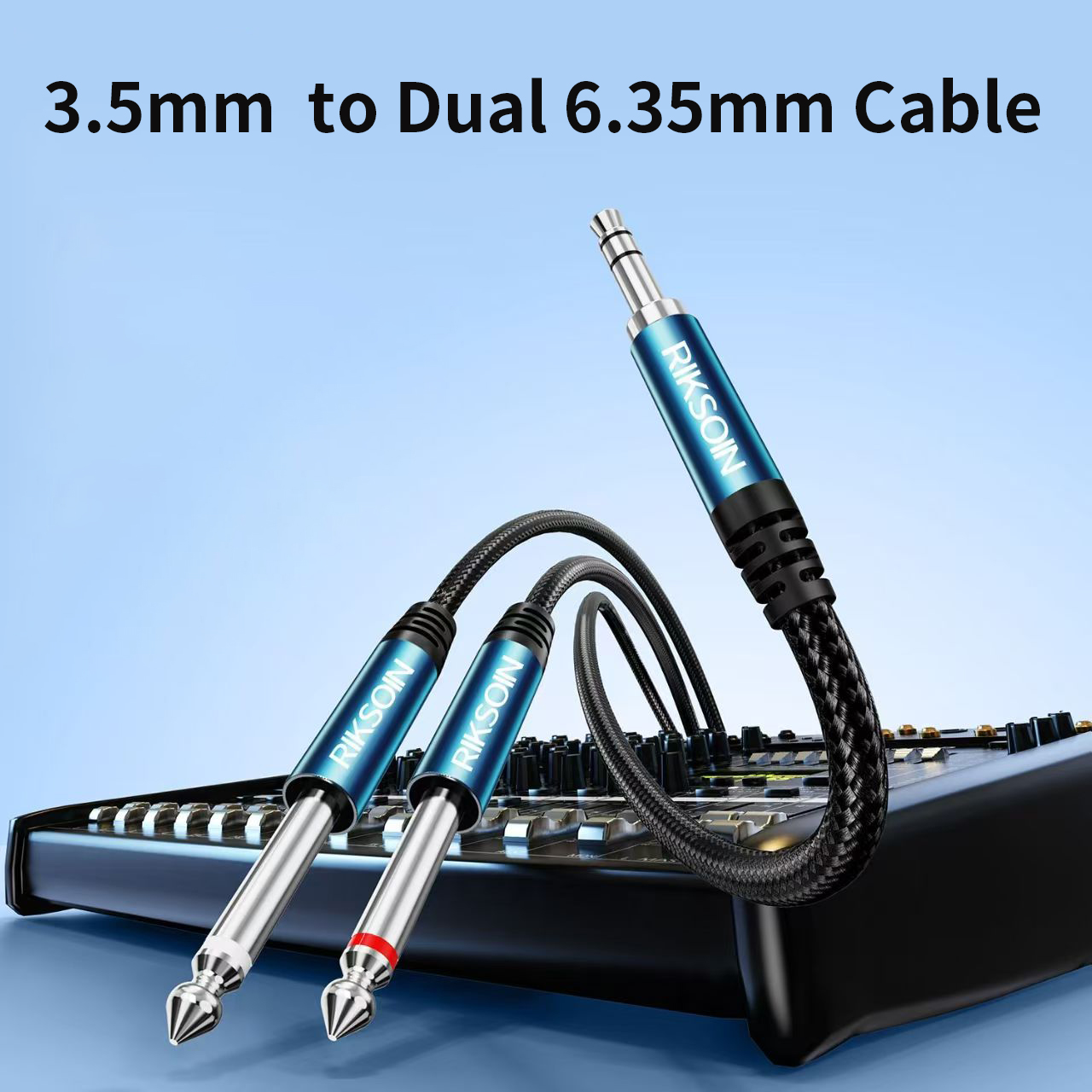 3.5mm TRS to Dual 6.35mm TS Br - Audio Music Splitter ulasan dan harga