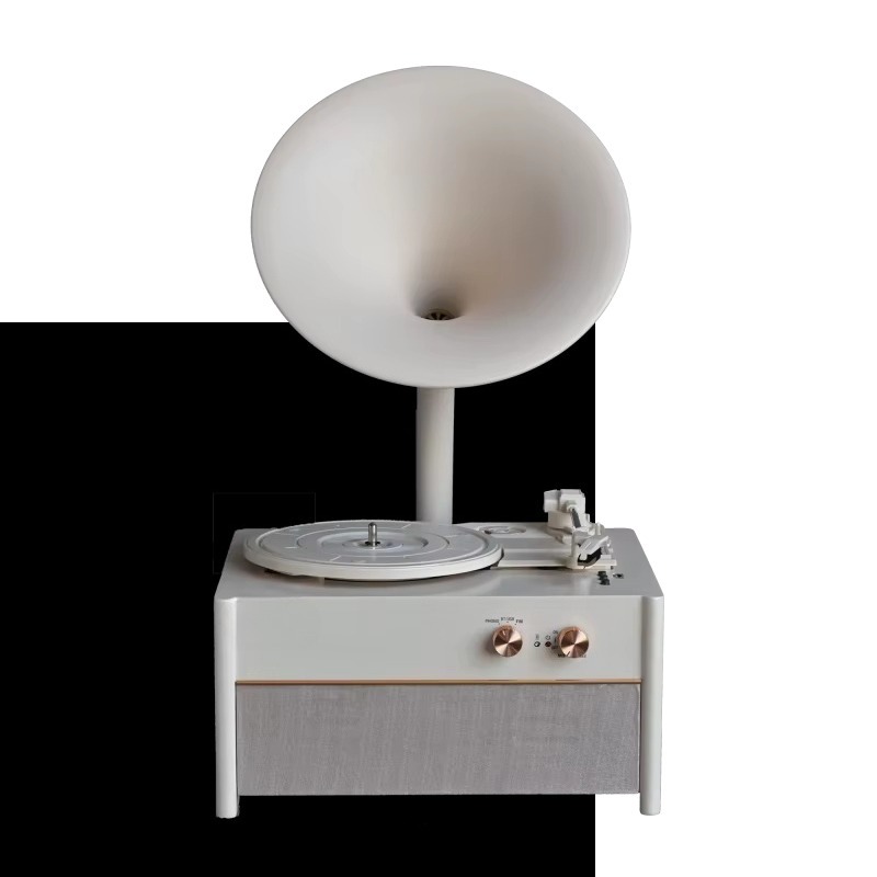 Elegant White Vinyl Record Pla - Audio Music Player Pc ulasan dan harga