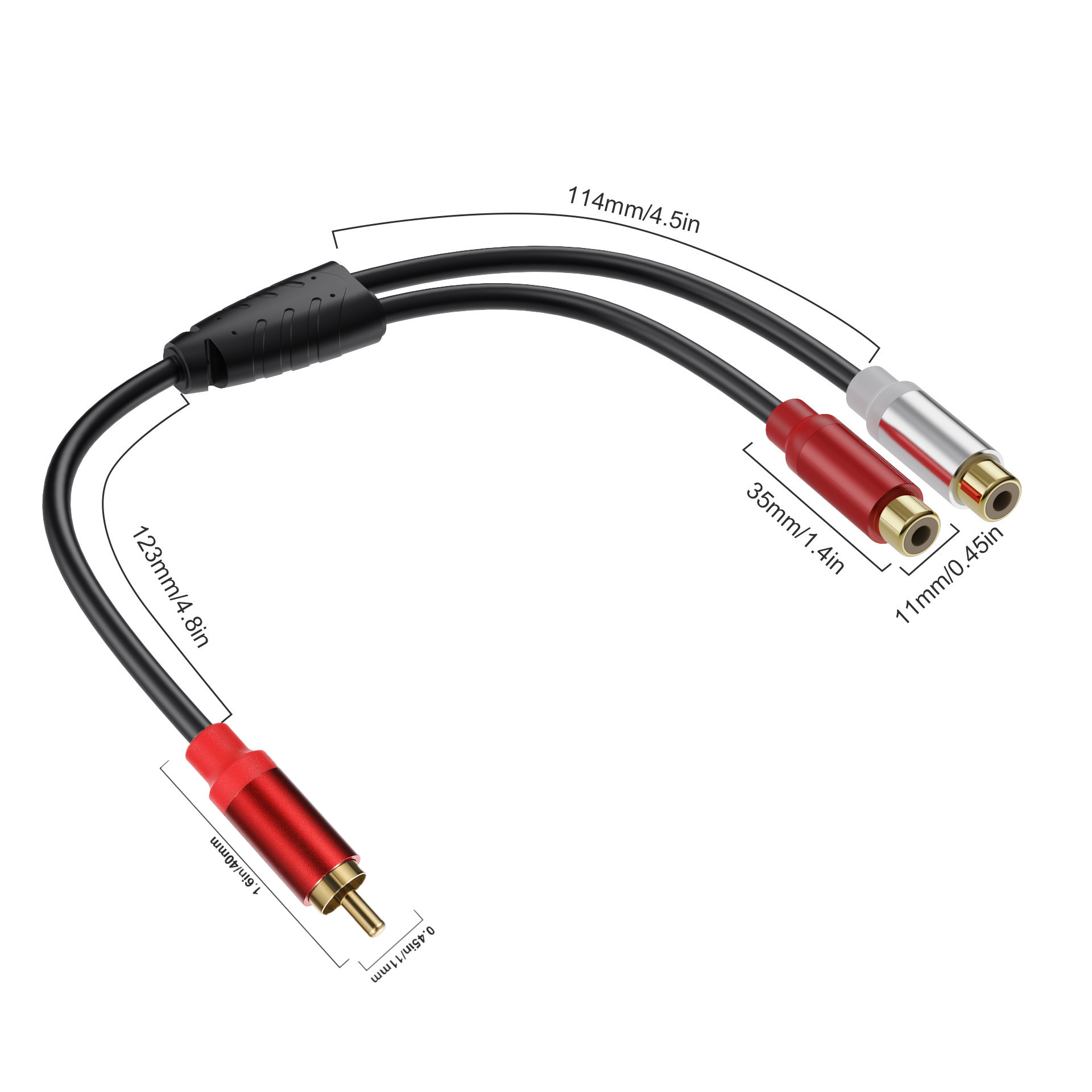 0.3m RCA Audio Cable RCA 1 Fem - Audio Music Splitter ulasan dan harga