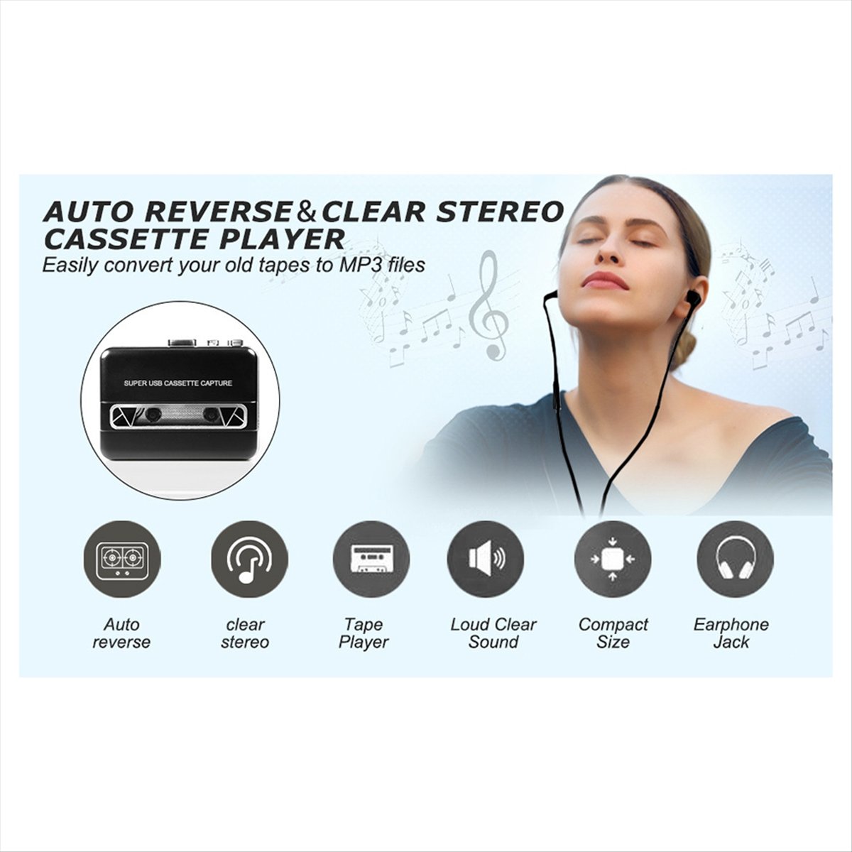 (DT37) Upgrade USB Cassette Ta - Audio Music Player Pc ulasan dan harga