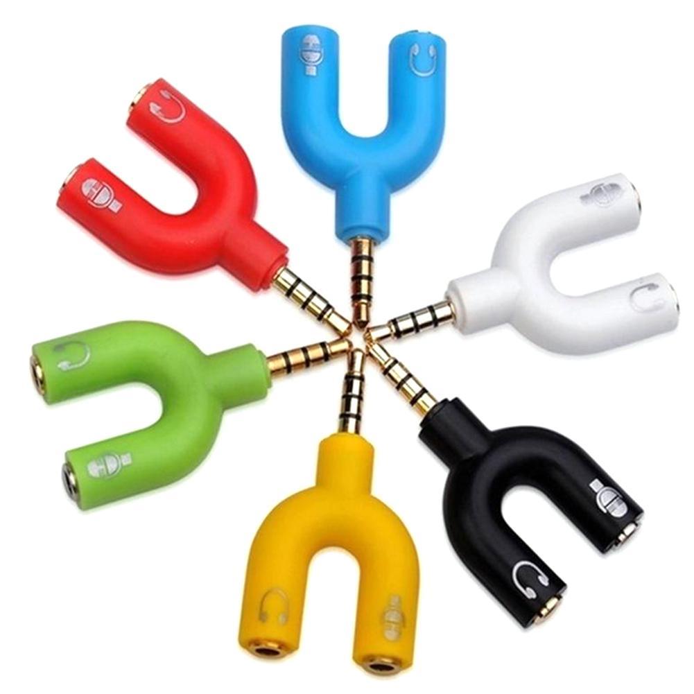 1PC Dual 3.5MM U Type Adapter  - Audio Music Splitter ulasan dan harga