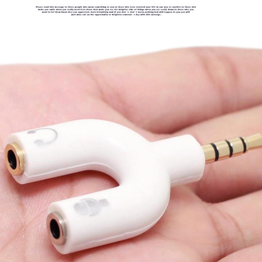 1PC Dual 3.5MM U Type Adapter  - Audio Music Splitter ulasan dan harga