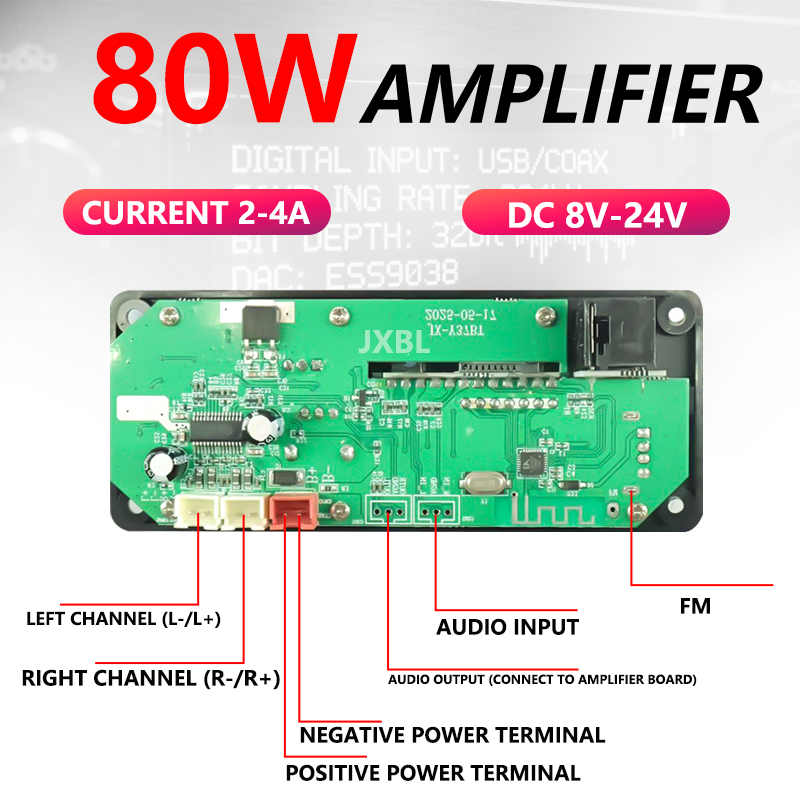 80W Bluetooth 5.0 MP3 Decoder  - Audio Music Mp3 ulasan dan harga