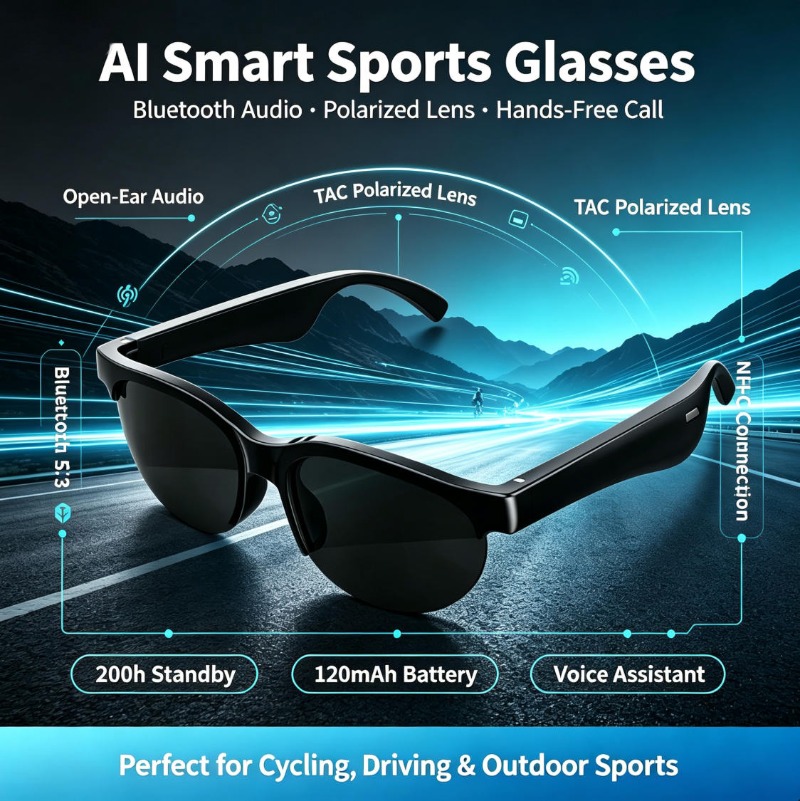 Smart Sports Glasses Open Ear  - Audio To Music ulasan dan harga