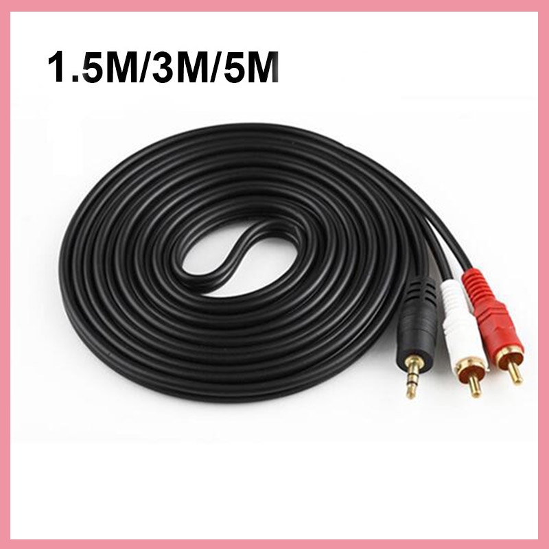 3.5mm Stereo Male Plug to 2 RC - Audio Music Player Pc ulasan dan harga