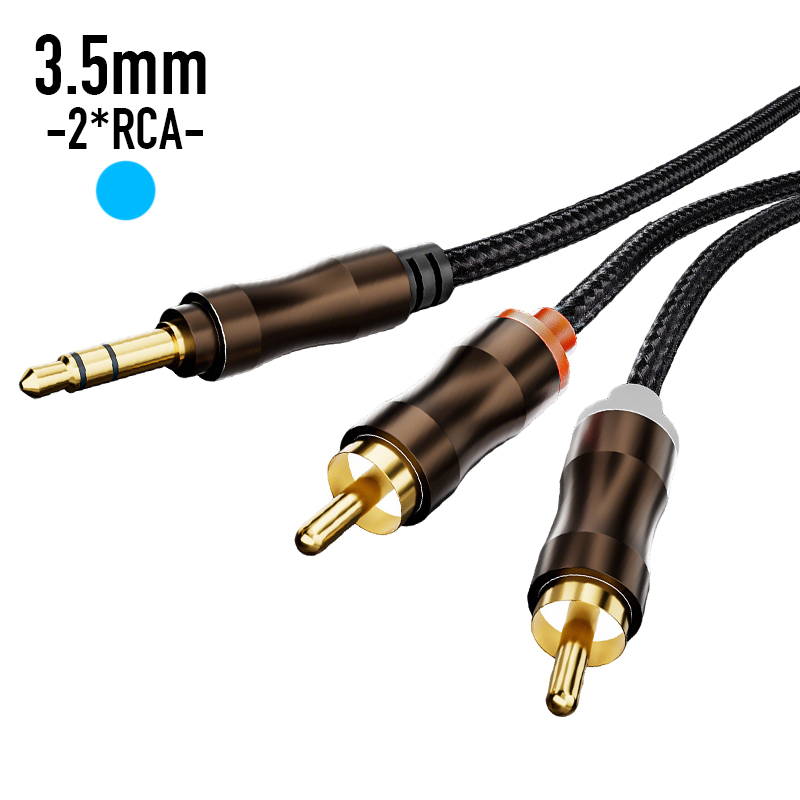 RCA To 3.5 mm Jack Aux Audio C - Audio Music Splitter ulasan dan harga