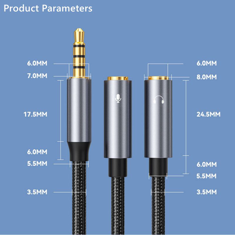 3.5mm Jack Aux Audio Cable Mal - Audio Music Splitter ulasan dan harga